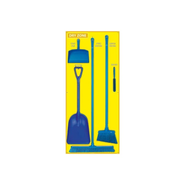 National Marker Dry Zone Shadow Board Combo Kit, Yellow/Blue, 68 X 30, Pro Series Acrylic -